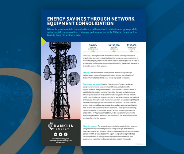 Energy Savings through network equipment consolidation