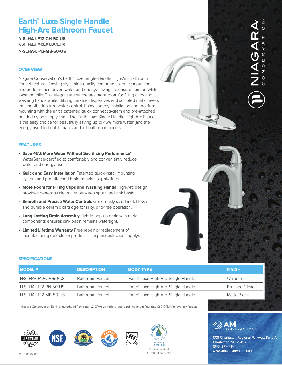 Earth® Luxe Single Handle High-Arc Bathroom Faucet