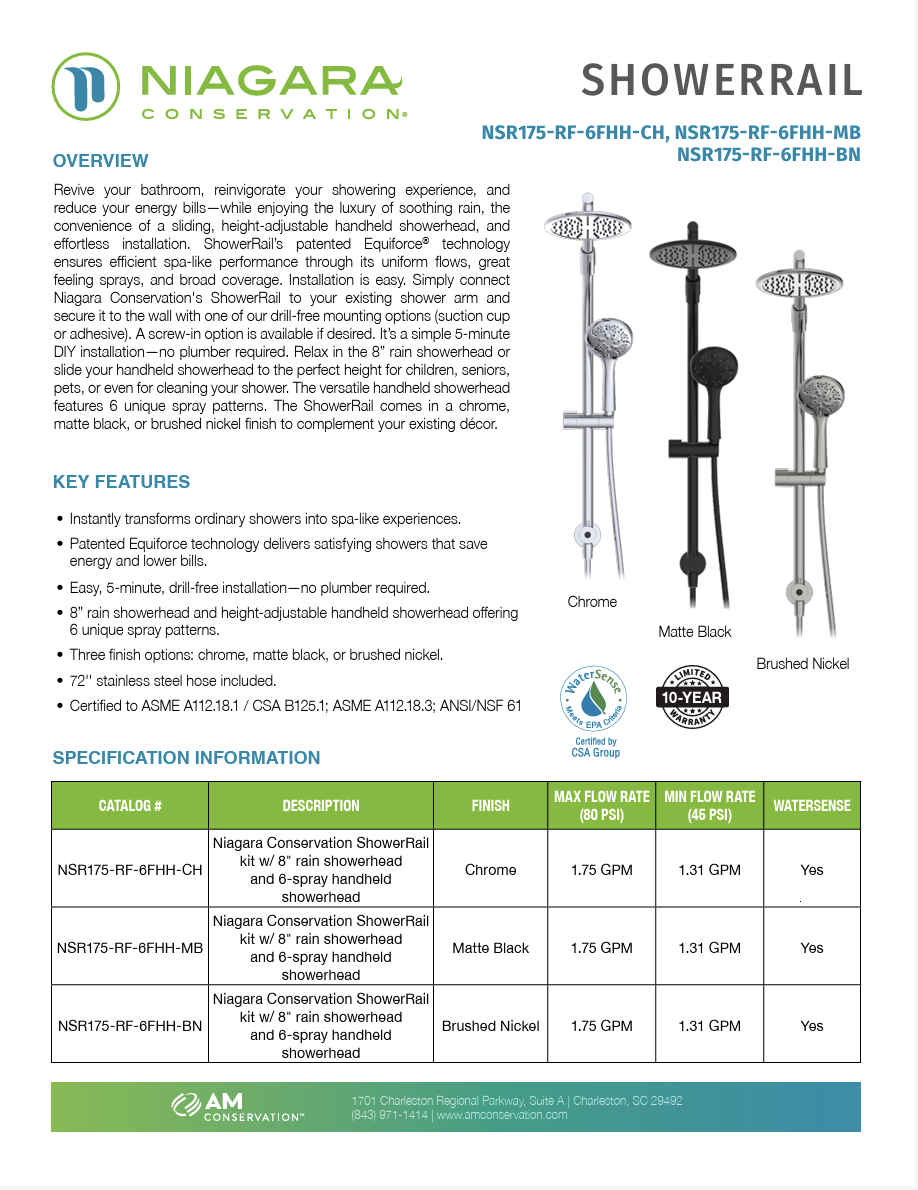ShowerRail (Fixed w/ Handheld Option)