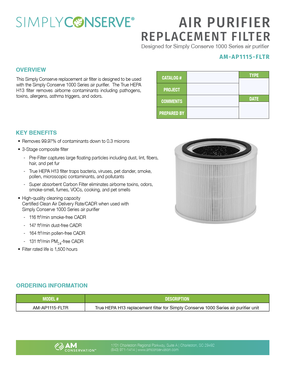 Air Purifier Replacement Filter