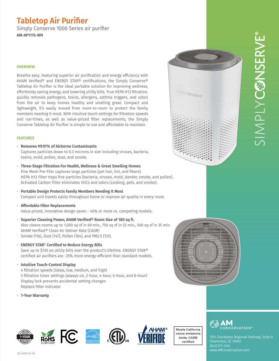 Tabletop Air Purifier