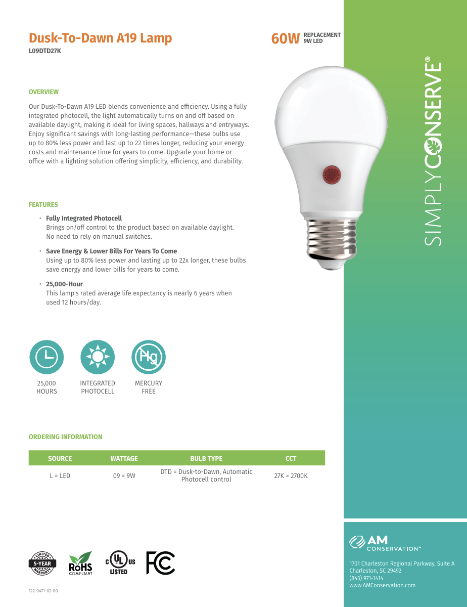 Dusk-To-Dawn A19 Lamp