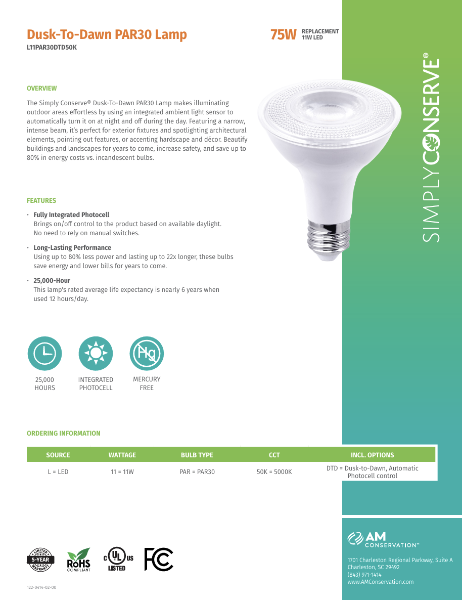 Dusk-To-Dawn PAR30 Lamp