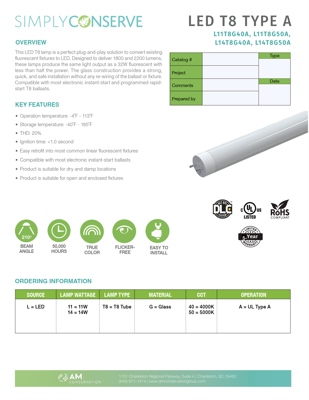T8 LED Tube Light - 11W LED T8 4000K Type A