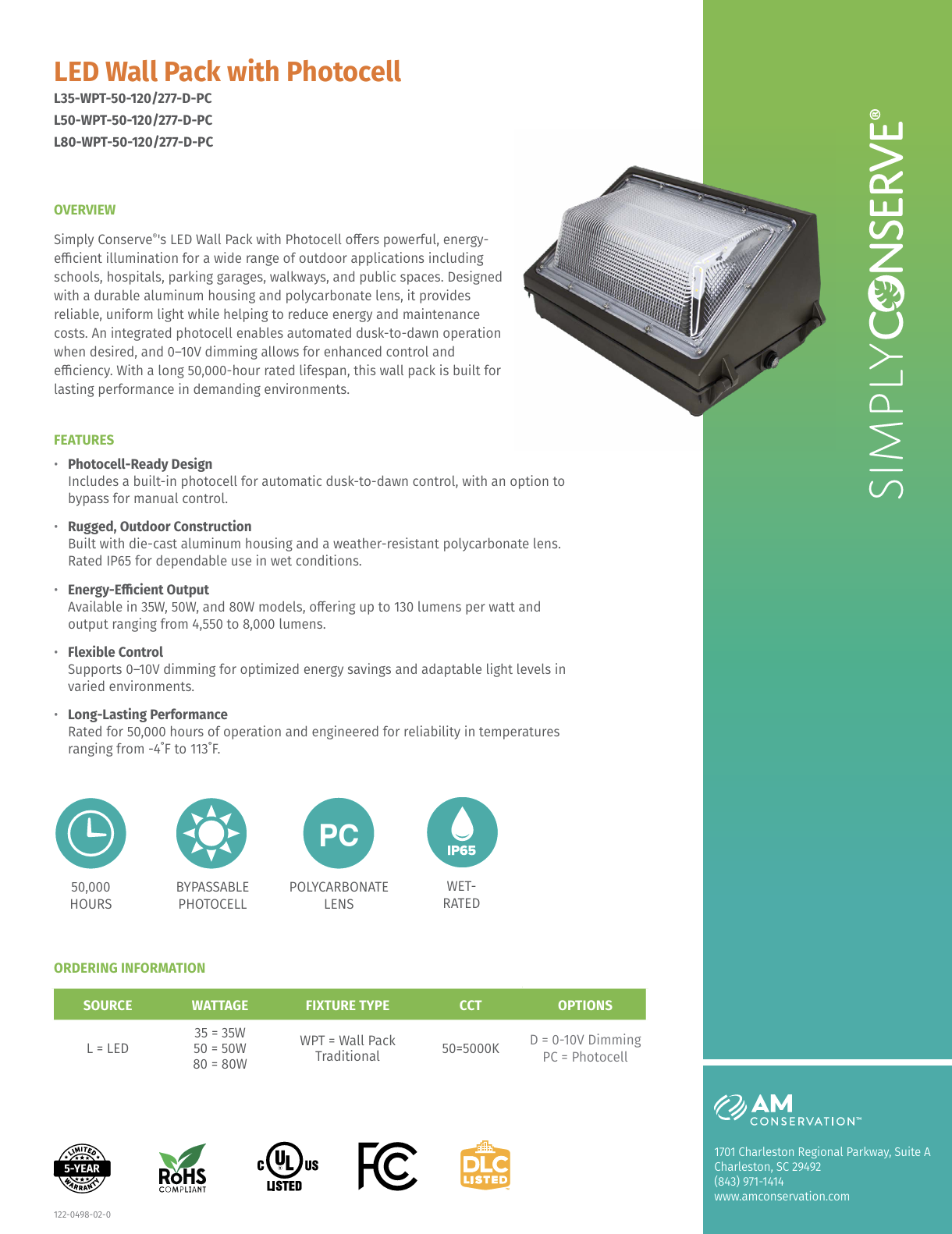 LED Wall Pack with Photocell