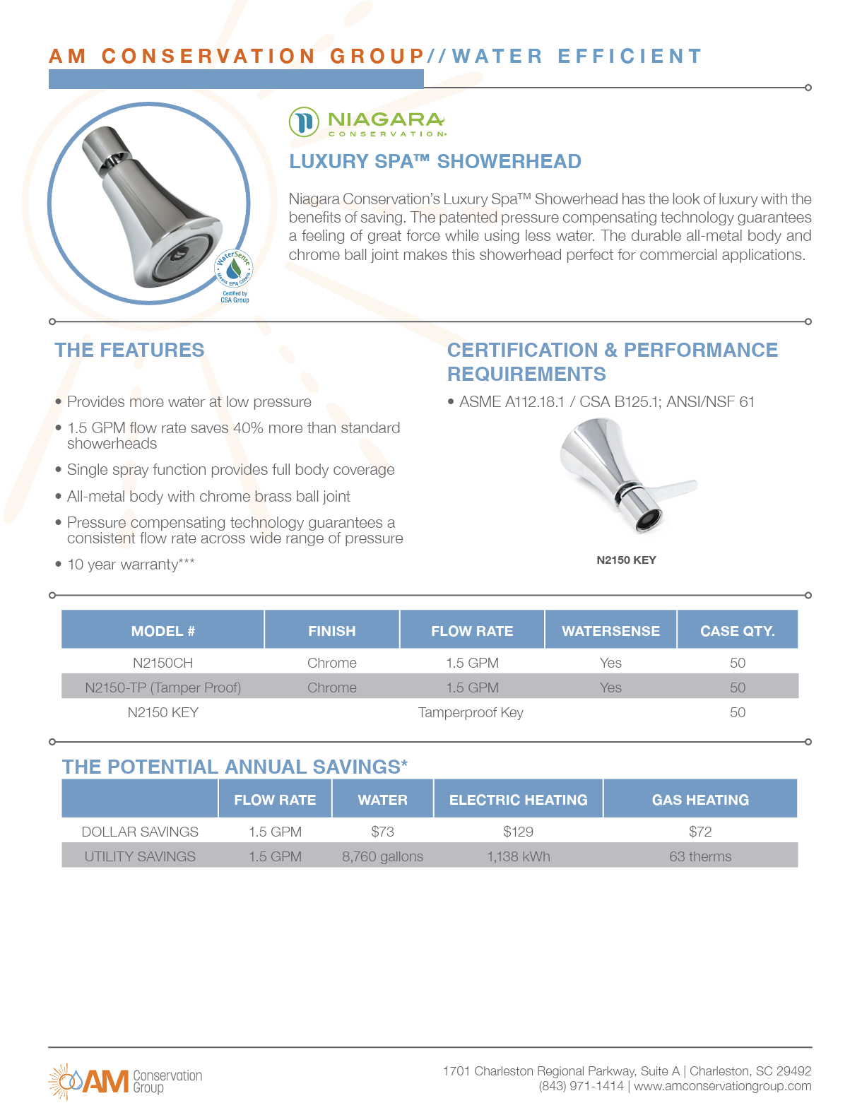 Luxury 1.5 GPM Showerhead