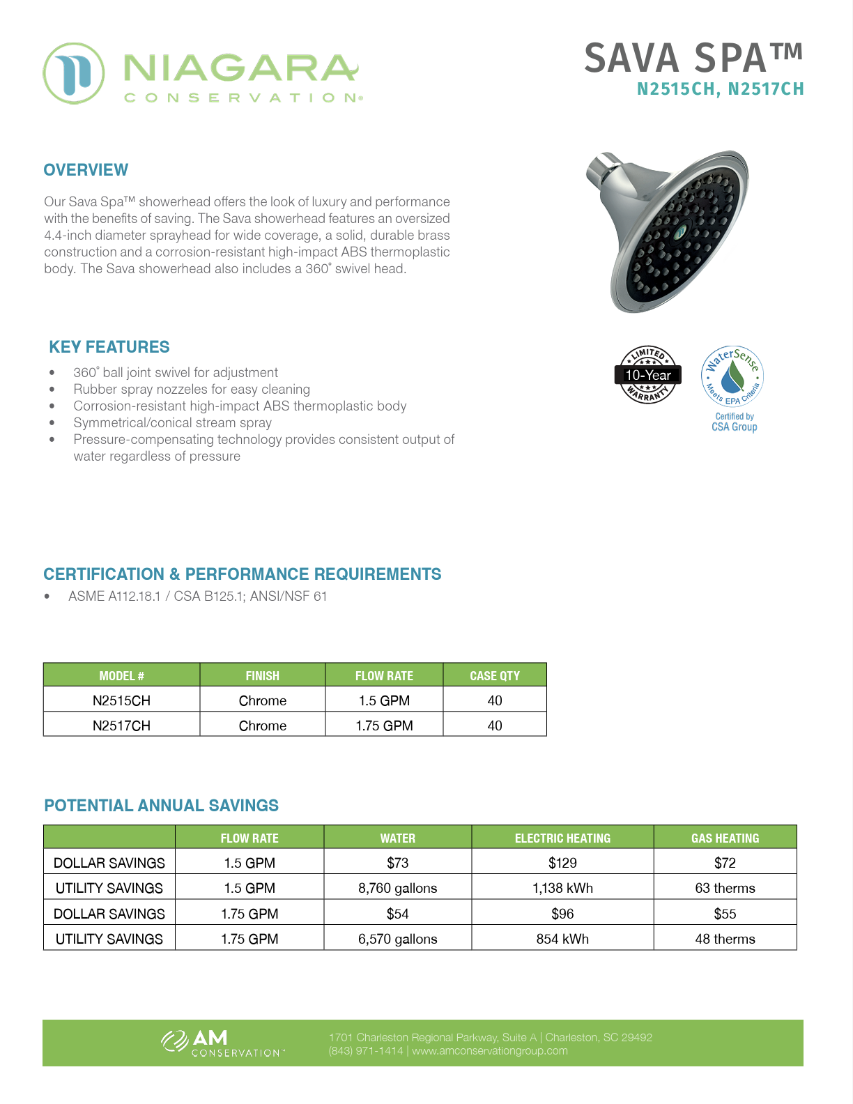 Sava Spa™ Showerhead