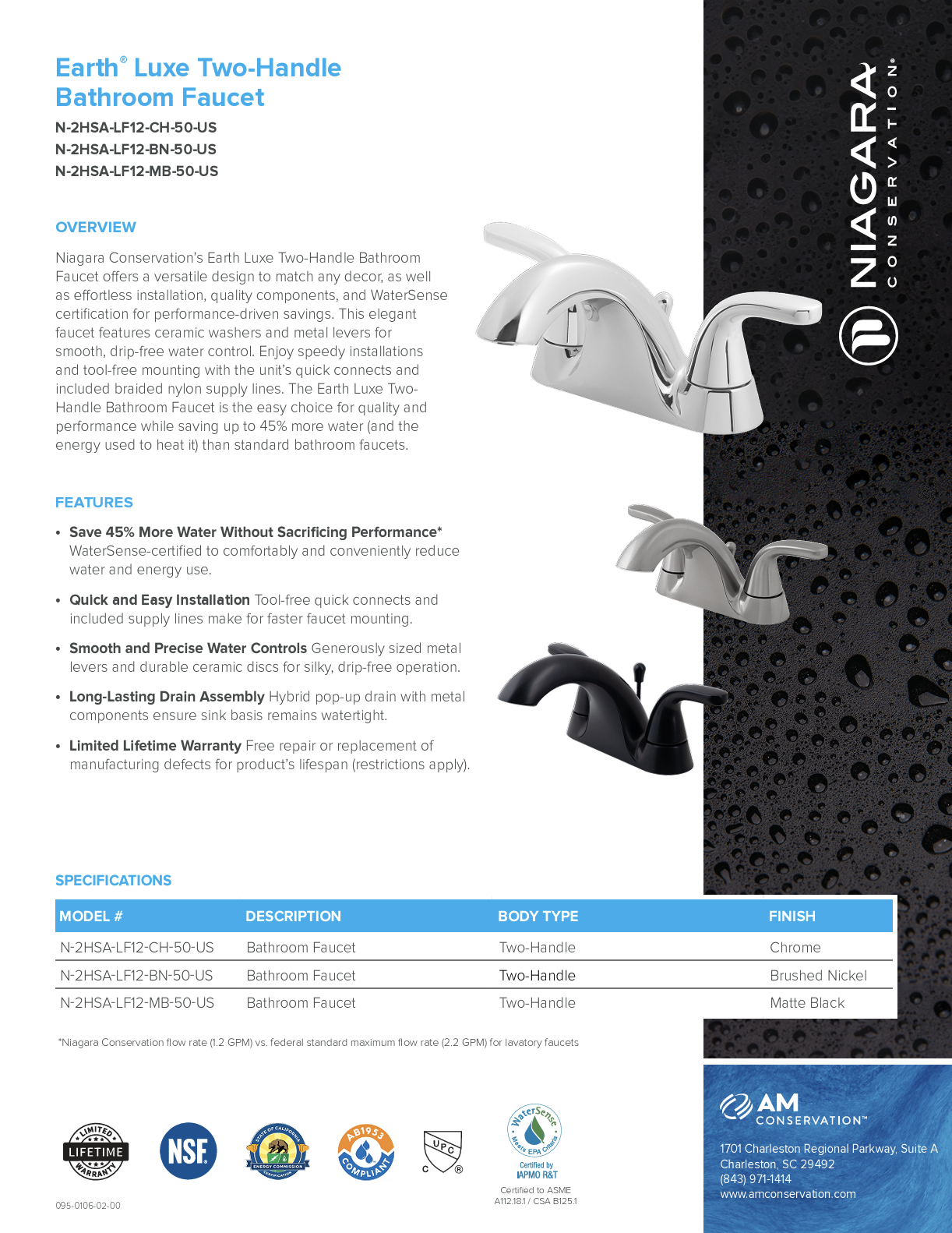 Earth® Luxe Two-Handle Bathroom Faucet