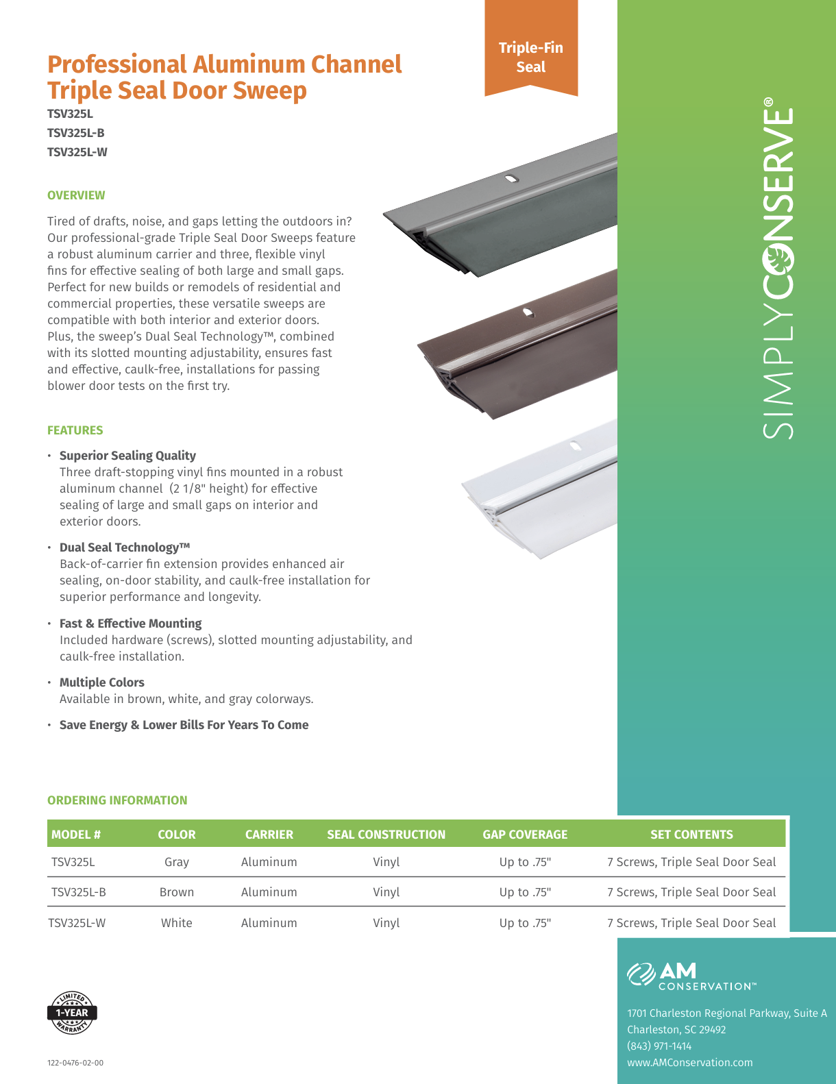 Professional Aluminum Channel Triple Seal Door Sweep