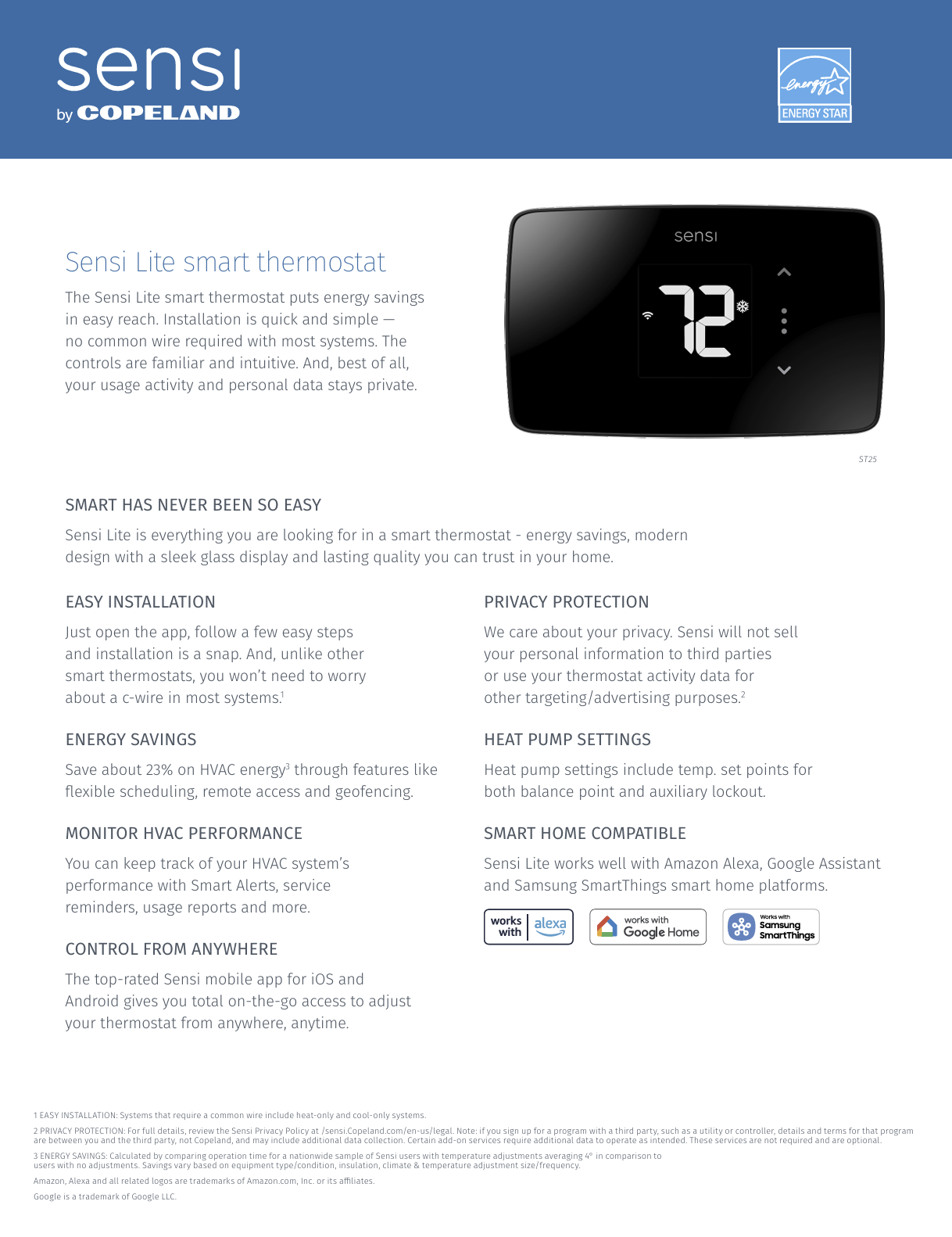 Copeland Sensi™ Lite Smart Thermostat