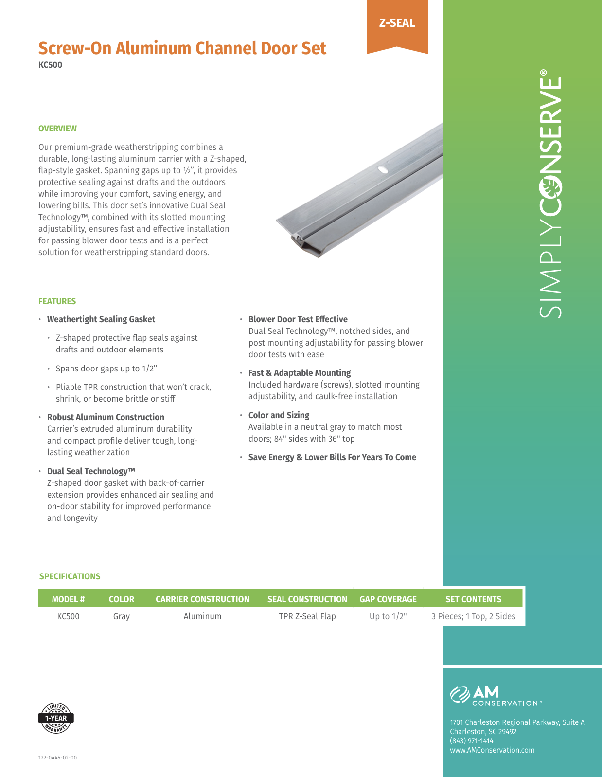 Screw-On Aluminum Channel Door Set