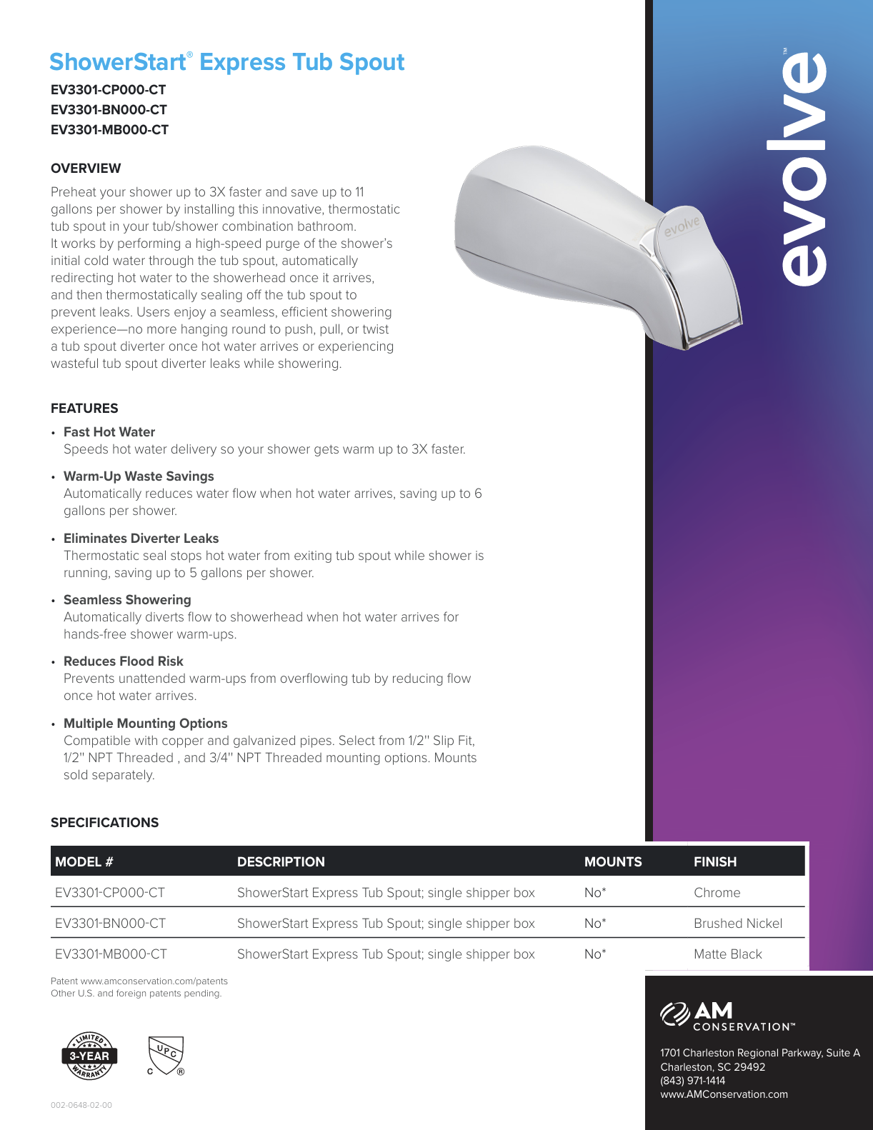 ShowerStart® Express Tub Spout