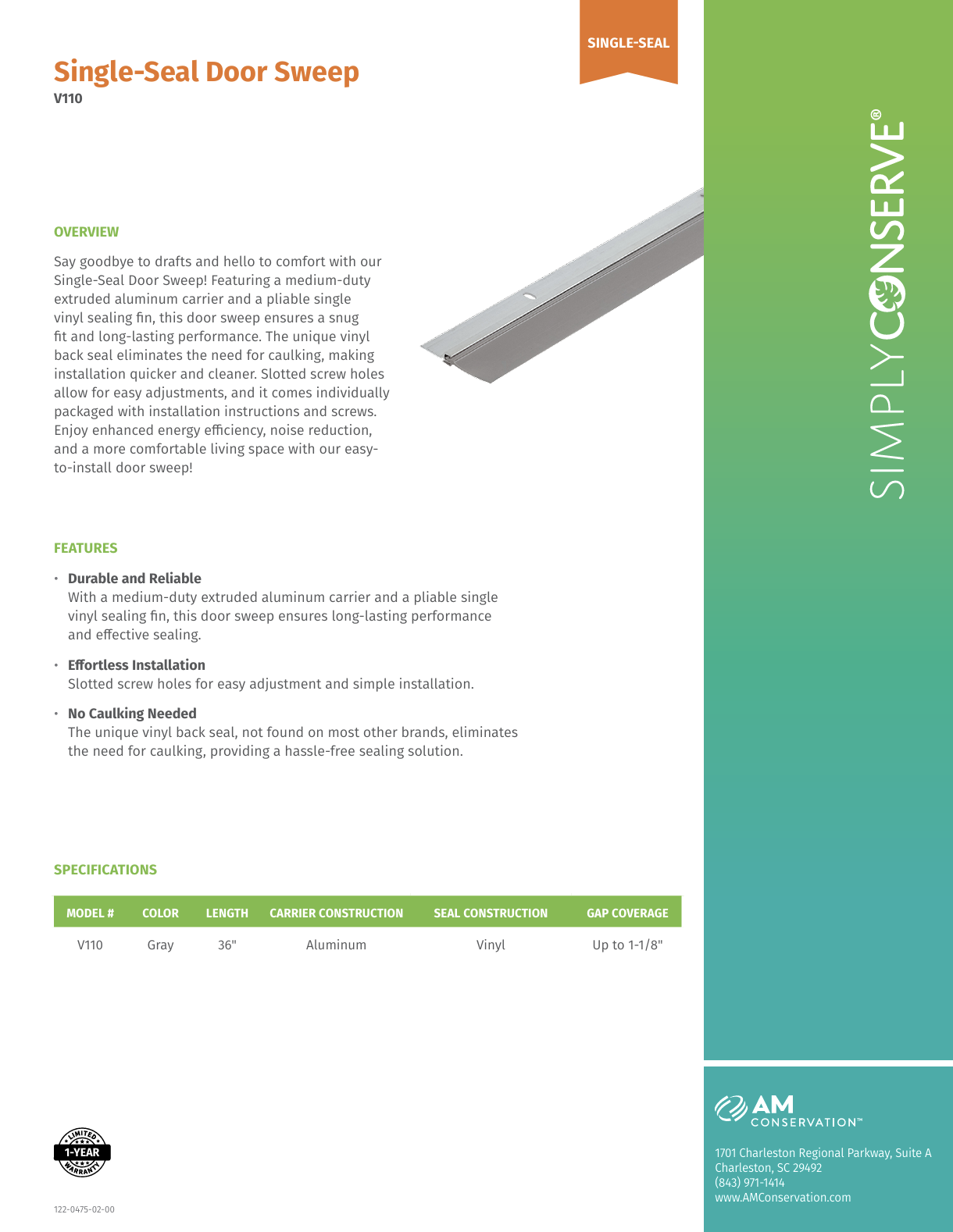 Single-Seal Door Sweep