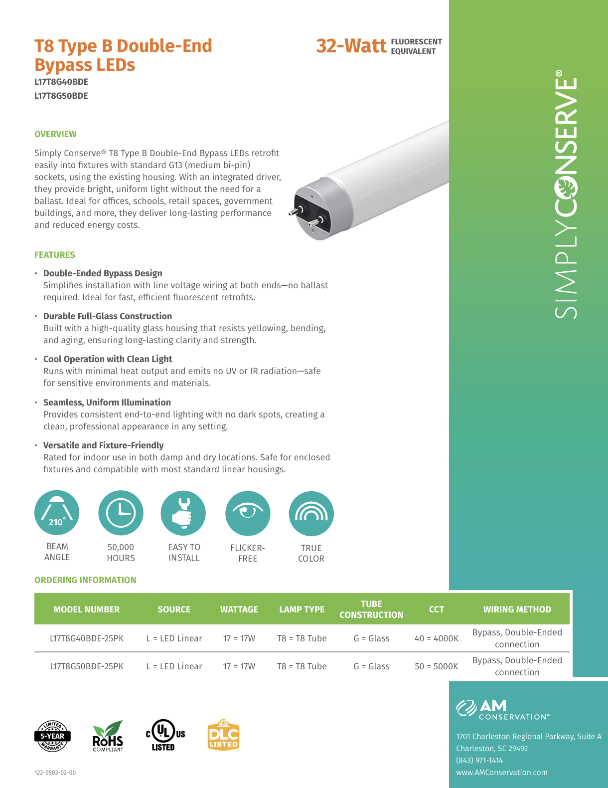 T8 LED Type B Double-End Bypass LEDs