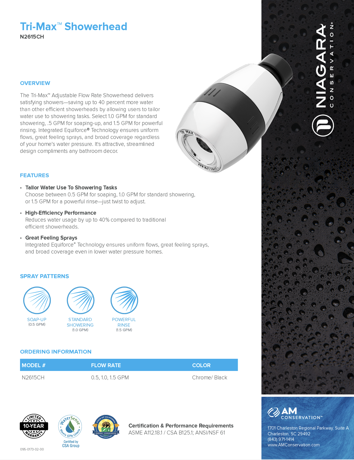 Tri-Max™ Showerhead