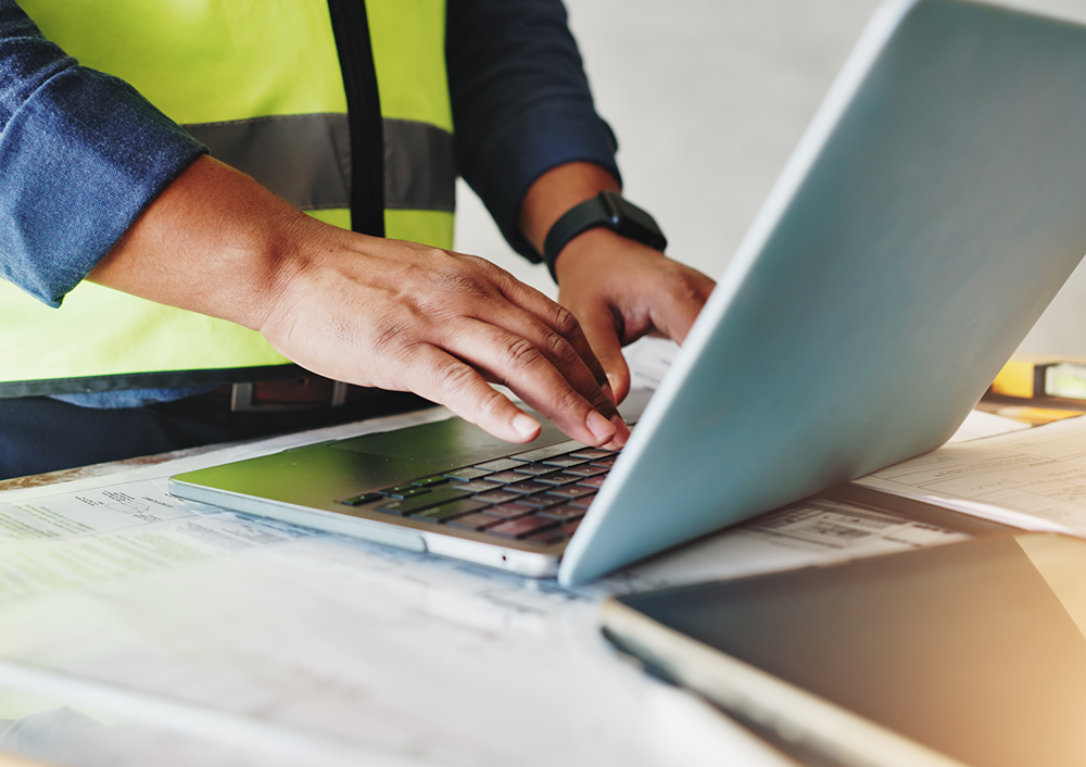 person working on laptop