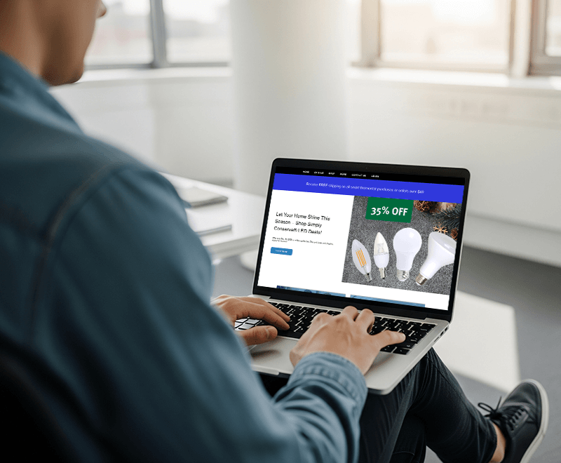 person shopping deals online