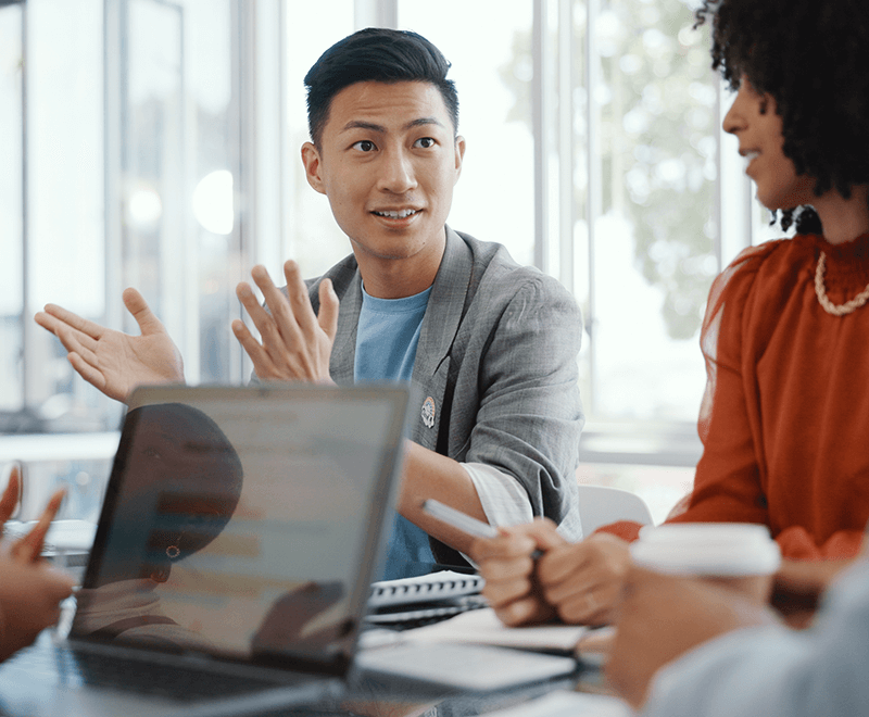 man speaking about marketing